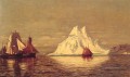 船と氷山のボート海景ウィリアム・ブラッドフォード